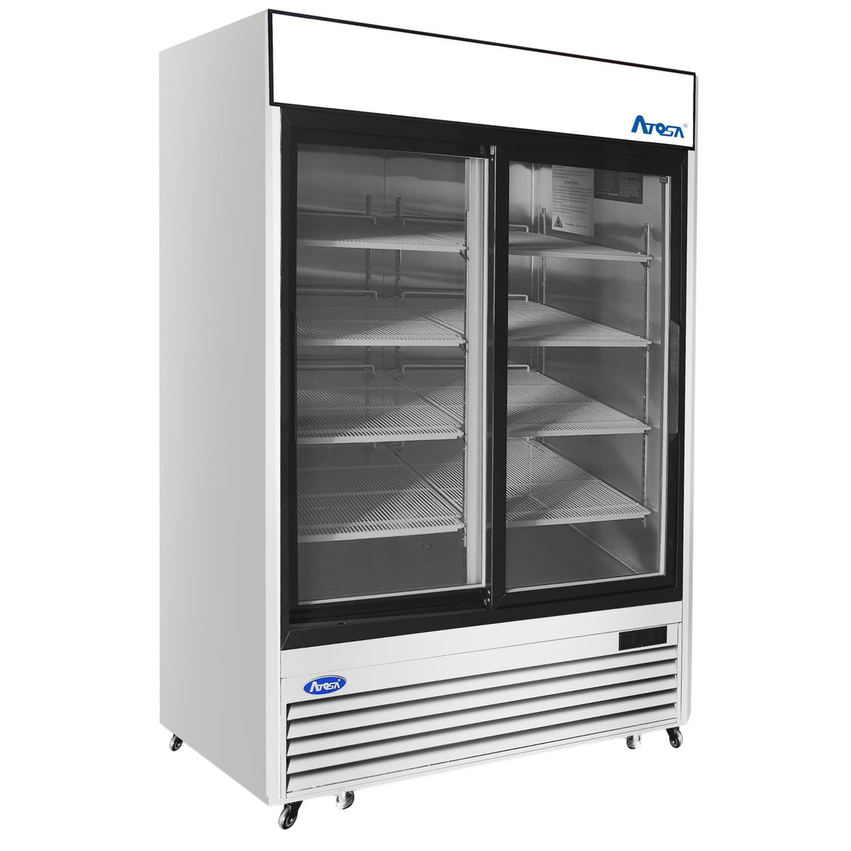 Commercial Stainless Steel Glass Door Refrigerator Merchandiser by Atosa – 44.8 cu. ft. | Sliding Door, 44.9 cubic_feet, Stainless Steel, Model MCF8709GR