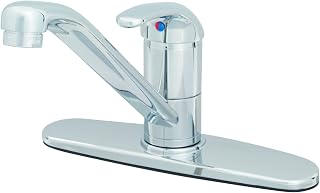 T&S Brass B-2731 Single Lever Faucet, 9-Inch Spout, Swivel Base, Flex Supplies, 10-Inch Deckplate,Chrome