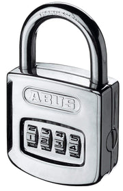 Combination Lock - Padlock with High Shackle and Individually Adjustable Combination Code - 35838 - ABUS Security Level 6 - Silver – 50mm, Alloy Steel, Chrome, Model 160/50HB50