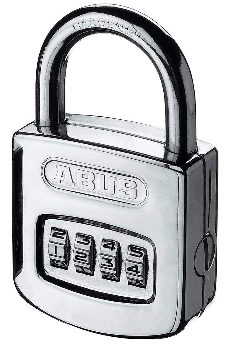 Combination Lock - Padlock with High Shackle and Individually Adjustable Combination Code - 35838 - ABUS Security Level 6 - Silver – 50mm, Alloy Steel, Chrome, Model 160/50HB50