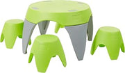 ECR4Kids Ayana Table and Stool Classroom Set, Childrens Furniture, Lime Green/Light Grey, 5-Piece