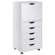 Winsome White / 1 Door, 17 Drawers / Transitional Storage Cabinets