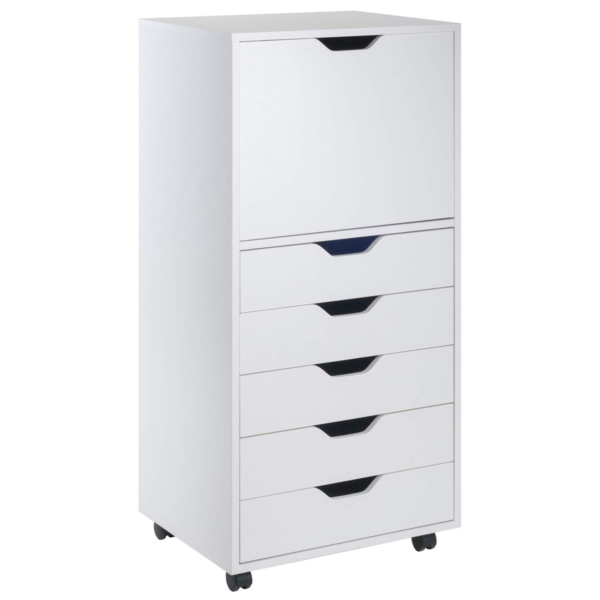 Winsome White / 1 Door, 17 Drawers / Transitional Storage Cabinets