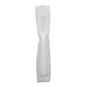 AmerCareRoyal Heavy Weight Individually Wrapped Disposable Polystyrene Plastic Teaspoons for Restaurants and Catering – Paper, White, Pack of 1000, Model S2601FW-C