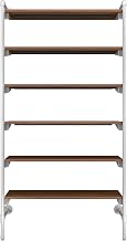 Econoco Pipeline Outrigger Wall Display with Six Display Shelves, Gloss | Pipeline outrigger wall display with hang bars or shelves, anthracite gray finish for fashion retail or boutique