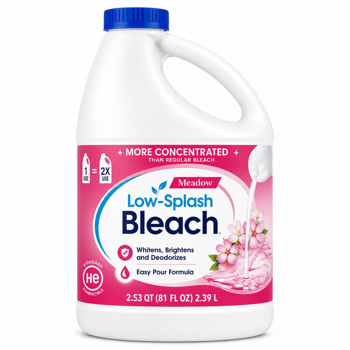 Low Splash Bleach by Generic – 81 Fl Oz (Pack of 1), Model RHM-meadow-81oz