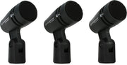 Pro Audio E604 Dynamic Cardioid Instrument Microphone Kit by Sennheiser – 4 inches (W) x 10 inches (L) x 10 inches (H), Brass,Glass, Black, Model e604 3 pack
