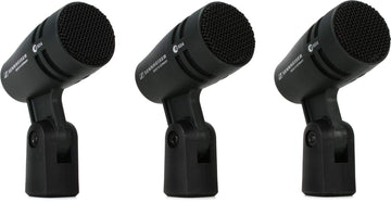 Pro Audio E604 Dynamic Cardioid Instrument Microphone Kit by Sennheiser – 4 inches (W) x 10 inches (L) x 10 inches (H), Brass,Glass, Black, Model e604 3 pack