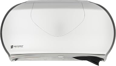 San Jamar Summit Bath Tissue Dispenser, Twin/Dual Dispensing; Jumbo Rolls; Plastic, 3.25" Core, Silver