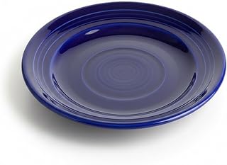 Tuxton China CCA-120 Plate, 12" Diameter, Round, Wide Rim, Microwave and Dishwasher Safe, Oven Proof, Fully Vitrified, Ceramic, Concentrix, Cobalt, Pack of 6