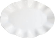 American Atelier Round Ruffle Platter, White