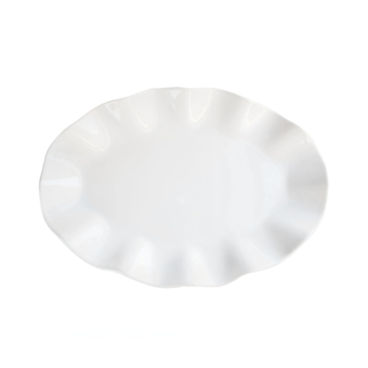 Round Ruffle Platter by American Atelier – Large, Porcelain, White, Model 6217-PLT16