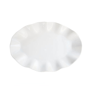 Round Ruffle Platter by American Atelier – Large, Porcelain, White, Model 6217-PLT16
