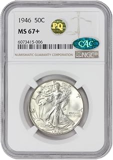 1946 American Silver Walking Liberty Half Dollar MS-67+ $0.50 NGC MS67+ | CAC PQ Approved