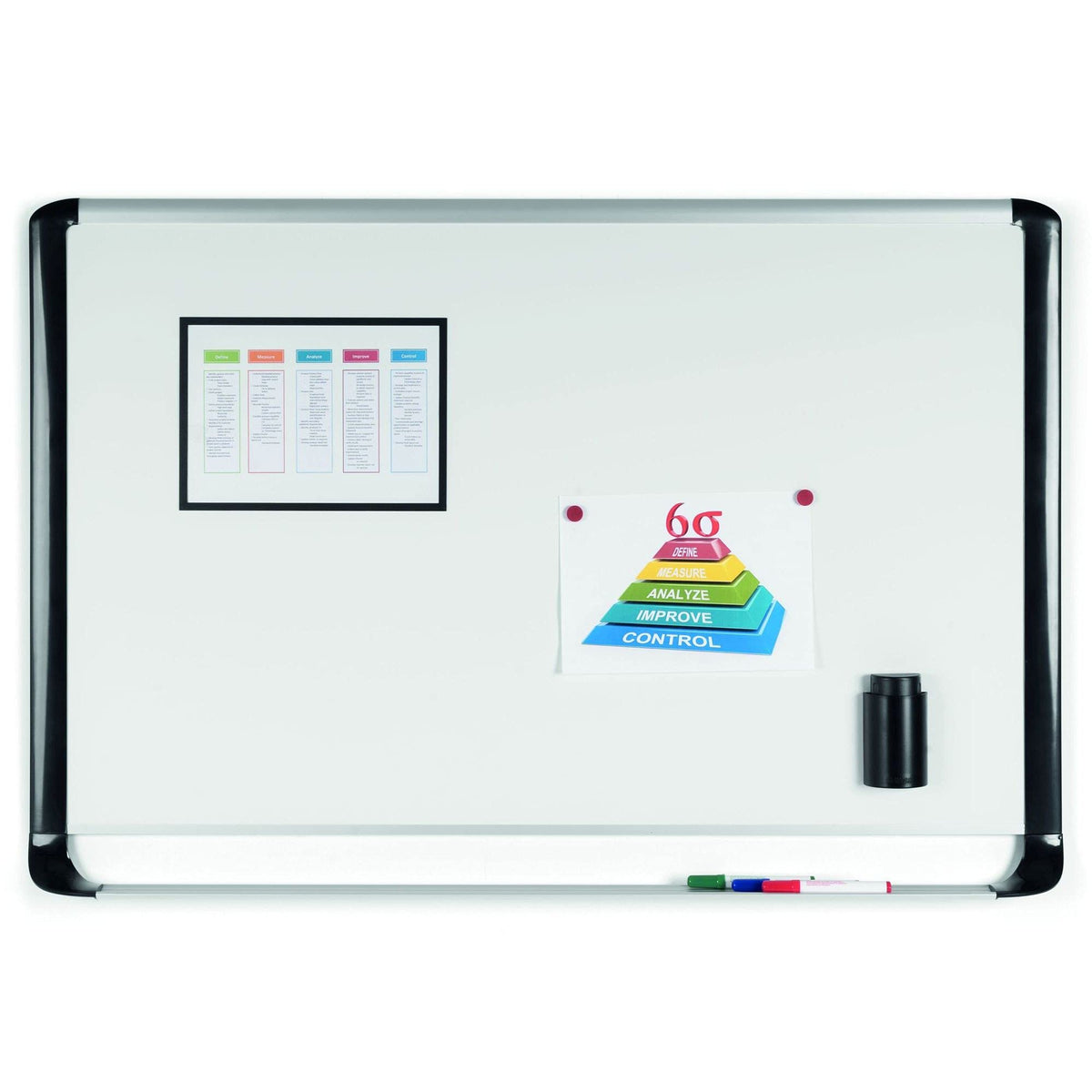 MasterVision Black / 36"W x 24"H / Porcelain Dry Erase Boards