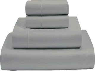 800 Thread Count 4-Pcs Bedding Set 100% Egyptian Cotton Silver King Bedlinen Set Long Staple Cotton Fitted, Soft Sateen Weave, Mattress Fits Upto 22'' Deep Pockets Sheets Set