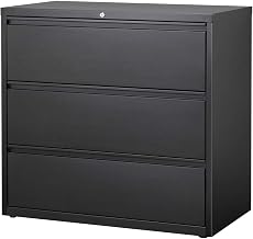 Hirsh Industries 42" Wide Three-Drawer Lateral File - Black 14998