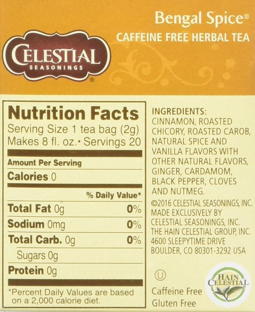 Celestial Seasonings Bengal Spice / 20 Count (Pack of 6) / ... Herbal