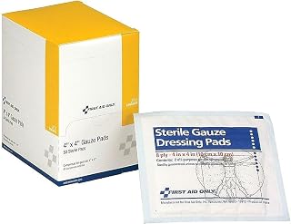First Aid Only 71730 First Aid Only 4-Inch Sterile 8-Ply Pads 50/Box (J213)