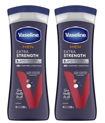 Mens Extra Strength Lotion 10 Ounce (295ml) (2 Pack) by Vaseline – 10 Ounce