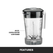 Waring 48 Ounce Copolyester Jar / Black / MX1100XTXP - Copolyester 48 Ounce Container Countertop Blenders