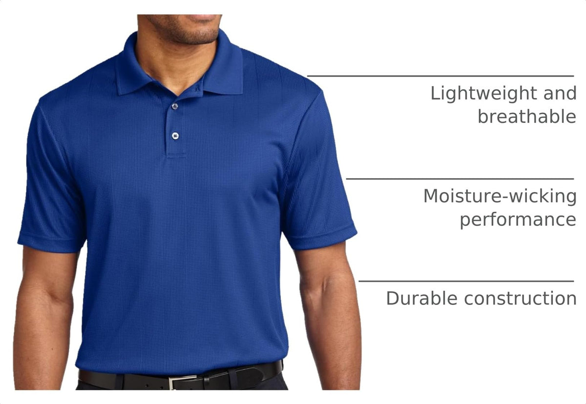 Unisex Performance Fine Jacquard Polo Hyper Blue by Port Authority – X-Large, Polyester, Hyper Blue, Model SNM-525635