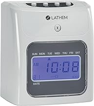 Lathem Top-Feed Electronic Time Clock Bundle (400EKIT) | Gray, 8.5" x 7.4" x 5"