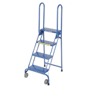 4 Step Lock-N-Stock Folding Ladder by Ballymore – 30"L x 24"W x 10"H, Alloy Steel, Blue, Model LS4247