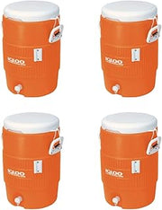 Igloo 5-Gallon Heavy-Duty Beverage Cooler, Orange - 4-Pack