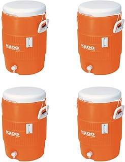 Igloo 5-Gallon Heavy-Duty Beverage Cooler, Orange - 4-Pack