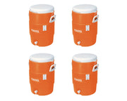 5-Gallon Heavy-Duty Beverage Cooler by Igloo – 13"W x 14.5"D x 20.38"H, 5.0 gallons, Polyurethane Foam, Orange, Pack of 4