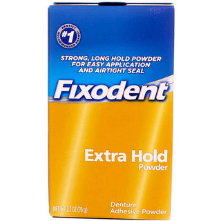 Extra Hold Denture Adhesive Powder by Fixodent – Pack of 1, White, Model PPAX1164675