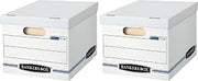 Bankers Box 12 Pack STOR/FILE Basic Duty File Storage Boxes, Standard Assembly, Lift-off Lid, Letter/Legal, White/Blue