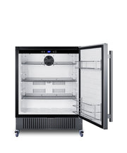 Summit 27” Refrigerator by Summit Appliance – 26.75x23.25x36.88, 4.98 cubic_feet, In Description, Stainless steel/Black, Model FF27BSSCAS