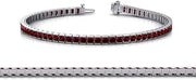 Red Garnet 2mm Channel Set Tennis Bracelet 2.98 ctw 14K White Gold