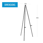 Display Easel by MasterVision – 63-1/2" H,12" W, Metal, Black, Model FLX10201MV