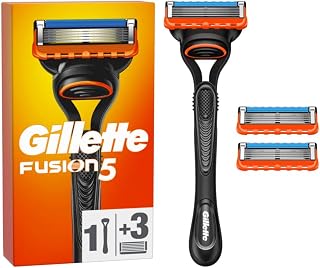 Fusion5 Men's Shaver, 1 Gillette Razor, 3 Blade Refills, with Lubrastrip for a Close Shave