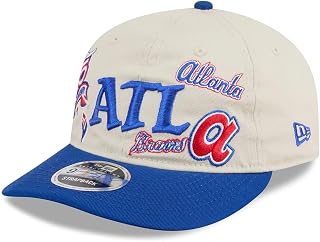 New Era Atlanta Braves 9FIFTY Cooperstown Scattered Patches Retro Crown Snapback Cap, Adjustable Hat