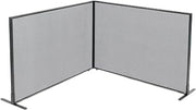 Global Industrial 60-1/4"W x 42" H Freestanding 2-Panel Corner Room Divider, Gray