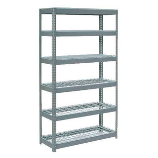 Extra Heavy Duty Shelving 48" W x 18" D x 60" H with 6 Shelves by Global Industrial – Alloy Steel, Grey, Model 717190