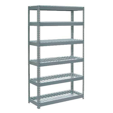 Extra Heavy Duty Shelving 48" W x 18" D x 60" H with 6 Shelves by Global Industrial – Alloy Steel, Grey, Model 717190