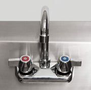 BK Resources Wall Mounted Stainless Steel Hand Sink with Faucet and Side Splashes – 16 Inches, Stainless Steel, 14x10 Bowl with Faucet and Side Splash, Model BKHS-W-1410-SS-P-G