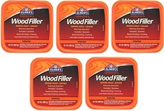 Elmer's E842L Carpenter's Interior Wood Filler; 32 Ounce; Ideal for Repairing Holes, Dents, Scratches, Gouges and Defects On Any Wood, Wallboard, Molding or Painted Surface; Pack of 5