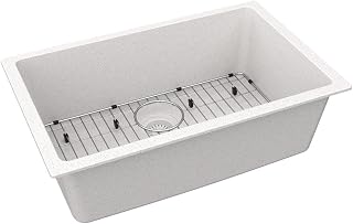 Elkay ELGRU13022WH0C Quartz Classic 29-1/2" x 18-3/4" x 9-1/2", Single Bowl Undermount Sink Kit, White