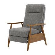Performance Fabric Recliner with Wood Arms by Furnifact – Performance Fabric, Hardwood and plywood frame construction, Grey