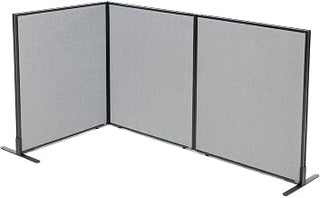 Global Industrial 36-1/4"W x 42" H Freestanding 3-Panel Corner Room Divider, Gray