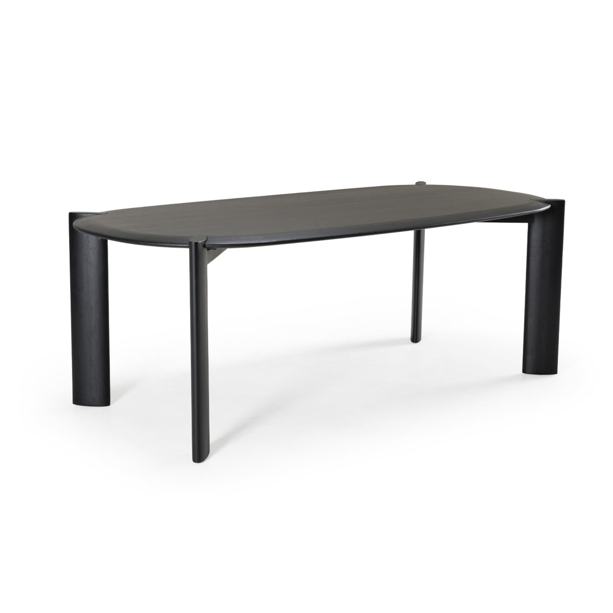 Steven - Modern Black Oval Dining Table by Limari Home – Rubberwood, Black, Model LIM-83024
