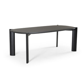 Steven - Modern Black Oval Dining Table by Limari Home – Rubberwood, Black, Model LIM-83024