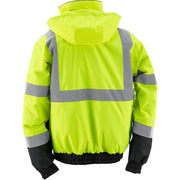 Hi-Vis Safety Bomber Jacket by Global Industrial – Polyester Quilted Lining, Lime Green, Model 641644LS