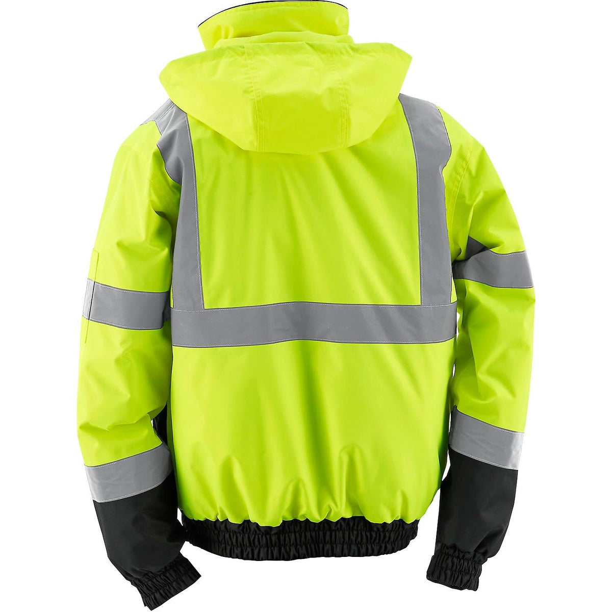 Hi-Vis Safety Bomber Jacket by Global Industrial – Polyester Quilted Lining, Lime Green, Model 641644LS